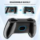 PAWDIARY Comfort Switch 2 Controller Grips (for Nintendo Switch 2025 Grips), [2 Pack] Grip Accessories Switch 2 Left and Right Controller, Ergonomic Handle Kit with 4 Thumb Caps (Black&Black)