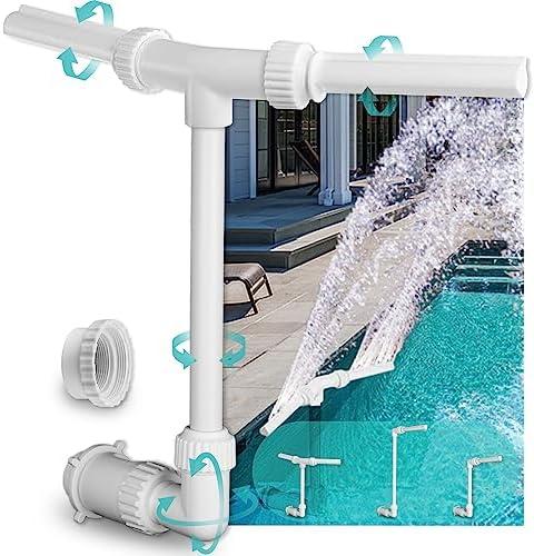 Inground Pool Fountain | Water Sprinkler Pond Swimming Jet Cascade Waterfall Cooling Aerator Accessories Attachment Decorative Sprayer Spout Fall Nozzle Kids Outdoor (Dual Jet)