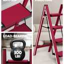 Taranta 4 Step Stool Foldable,Aluminum Step Ladder-Red