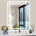 24"x32" LED Bathroom Mirror with Lights, Backlit + Front Lit, Anti-Fog, Lighted Bathroom Mirror for Wall, HD Shatterproof Tempered Glass, Dimmable, Memory Function (Horizontal/Vertical)
