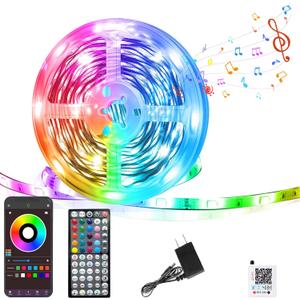 GANZQH Led Lights for Bedroom 50FT, RGB Led Strip Lights Color Changing Indoor, Music Sync Led Light Strip with Remote & App Control, DIY Fancy Led Lights for Room Decor Ambient Lighting (1 * 50FT)