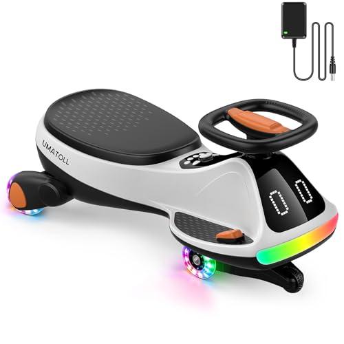 Umatoll 12V Electric Wiggle Car for Kids, Birthday Gifts Toy for Age 3+
LED Expression Display, 2 in 1 Electric & Manual Riding Modes, RGB Lights, Bluetooth, 2 Speeds, Rechargeable Battery