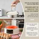 Low Sugar Rice Cooker - Multifunctional Low Carb Rice Cooke r with Auto-Lift Basket, Preset &Timer, Smart Glass Rice Cooker with Steaming, Boiling and Hotpot in One (White)