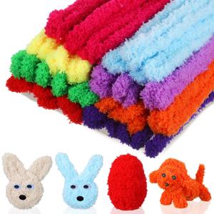 Sonwyoung  39.37 Inches Jumbo Pipe Cleaners Bulk Coral Fleece Fur Thick Pipe Cleaners Chenille Stems Craft Supplies Wedding Graduation Gifts DIY(Bright Color)