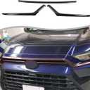 Car Front Bumper Upper Strips Cover Trim Compatible with Toyota Grand Highlander 2024 2025 2026,ABS Front Bummper Emblems Left and Right Molding Cover Trim Exterior Accessories 3PCS (Glossy Black)