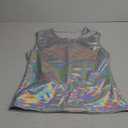 Women's Halloween Shiny Top Party Club Cami Sparkly Metallic Tank Top Medium