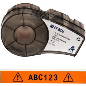 Brady Authentic (M21-500-595-OR) All-Weather Vinyl Label for Indoor/Outdoor ID, Lab and Equipment Labeling, Black on Orange- For M210, M210-LAB, M211, BMP21-PLUS and BMP21-LAB Printers, .5" W, 21' L