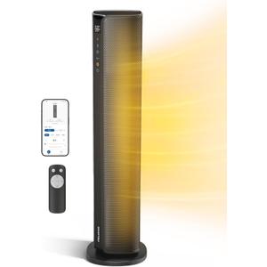 PELONIS Space Heater Large Room, 30" Smart Electric Heaters with Thermostat, App & Voice Remote, 4 Heat Settings, ECO Mode, 24H Timer, Oscillating Tower Heaters for indoor use, Bedroom, Office
