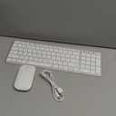 seenda Bluetooth Keyboard and Mouse Combo for Mac, SKM64-2 Rechargeable Slim Wireless Keyboard Mouse Compact, 3 Multi-Device Connection, Compatible for Mac, MacBook Pro/Air, iPad, White Silver