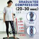 beister Medical Compression Pantyhose for Women & Men, 20-30mmHg Graduated Support Tights, Opaque Footless Waist High Compression Stockings & Leggings for Varicose Veins, Edema, Flight, DVT, Black Large