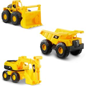 Cat Construction 7" Dump Truck, Loader & Excavator Toys Combo Pack