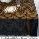Partisout Black Lace Tablecloth Rectangular 60x120 Rectangle Scalloped for Lace Tablecloths 120 Wedding Table Cover Romantic Party Tablecloth Flower Oblong