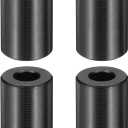 MECCANIXITY 4pcs M6 Metal Spacers, M6 x 1/2" OD x 3/4" L Aluminum Spacer Round Unthreaded Standoff Bushing Plain Finish for Screw Bolts, Black