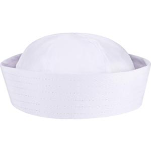 SATINIOR White Sailor Hat for Women Men Navy Captain Yacht Hat Halloween Costume Sailor Cap for Youth Adult Dressing Up Party (23 Inch In Circumference)