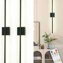 Depuley Wall Sconces Battery Operated: Set of 2 Wireless Wall Lights with Remote for Bedroom - Rechargeable 15 Colors Black Wall Lamp for Living Room Hallway Home Decor, 31.5 Inch Set of 2