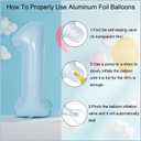 First Birthday Decorations for Boy - Complete Party Set with High Chair Banner, Number 1 Balloon, One Cake Topper, Crown, Balloons & Birthday Banner(Blue)