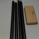 Curtain Rods for Windows 48 to 84 Inch(4-7 Feet),Black 1'' Diameter Drapery Rods with End Cap Style Design,Modern Adjustable Heavy Duty Curtain Rod,Size:36''-88''