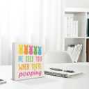 Funny Easter Bathroom Decor, Easter Decorations for Home, He Sees You When You're Pooping Wood Sign Home Bathroom Shower Room Restroom Toilet Desk Shelf Table Decor 5 X 5 Inch