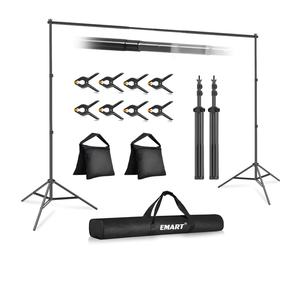 EMART Backdrop Stand 10x7ft(WxH) Photo Studio Adjustable Background Stand Support kit with 2 Crossbars, 8 Clamps, 2 Sandbags and Carry Bag for Parties, Events Decoration, Wedding, Photography
