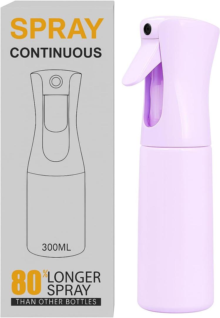 Continuous Mist Spray Bottle (purple 10oz/300ml) for Cleaning, Hairstyling, Gardening, Misting, and Skin Care spray bottle plastic water mist sprayer perfect for Barber.
