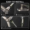 Rain Shower Head with Handheld High Pressure rainfall Shower Heads with Handheld Spray Combo Adjustable one-piece stand daul shower head Built-in Magnetic Docking and Power Jets-Nickel