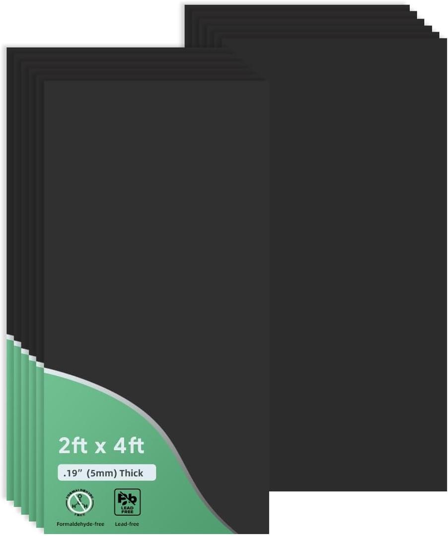 Smooth Black Drop Ceiling Tile 2ft x 4ft, PVC Ceiling Panel 24x48in Waterproof, Washable and Fire-Rated - High-Grade PVC to Prevent Breakage-Cover 80 Sq. Ft-Package of 10 Tiles, 2x4