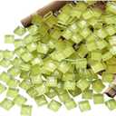 100 Pieces Mosaic Tiles Squares Yellow Crystal Mosaic Stained Glass for Crafts Supplies DIY Picture Frames Handmade Jewelry Coasters Art Material Decoration,1x1cm