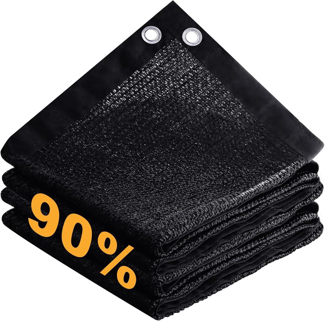 DIFY 4×6 FT, 90% Black Shade Fabric Sun Shade Cloth with Grommets, Outdoor Mesh Trap for Garden Plants Cover, Greenhouse, Chicken Coop, Black Patio Netting