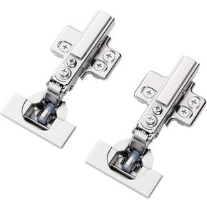 4 Pack Professional Grade Frameless Full Overlay Soft Close Cabinet Hinges, Speed Adjustable 4D Adjustment European Hinges, Concealed Kitchen Cabinet Hinges for Frameless Cabinets - Clip on