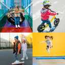 Toddler Grip Crew Socks With Grippers Boys Girls Kids 1-3/3-5/5-7T 6 Pairs (Rainbow)