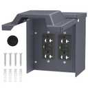 Joinfworld Outdoor Electrical Outlet Box with Dual 20 Amp WRTR GFCI Receptacles ETL Listed Waterproof GFCI Outlet Box with Cover