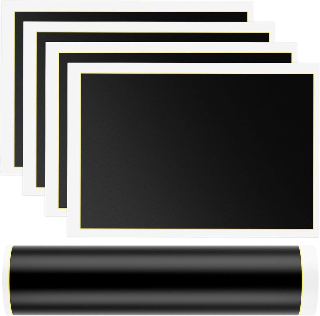 Pndeyo 4 Sheets Laser Engraving Paper, 15.35in x 10.63in Laser Marking Paper, Laser Engraving Marking Paper for Ceramics Crystal Plexiglass Glass Plastic- Black