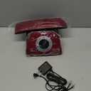 VTECH VS122-16 Retro-Design Cordless Phone: Bluetooth Connect to Cell, Call Blocker, Answering System, Full-Duplex Speakerphone (Red)