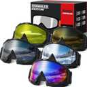 OXG Ski Goggles for Men Women, UV Protection Snowboard Snowsports Goggles for Kids Youth, Silver (9.3%) + Tinted (12.5%) + Gray (18.5%) + Tawny (25.1%) + Yellow (88.2%)