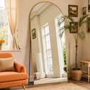 Furnbar Full Length Mirror, 72"x32" Arched Full Body Mirror, Oversized Floor Mirrors, Leaning Free Standing Mirrors, Hanging Mounted Large Mirrors for Bedroom Dressing Room, Cloakroom, Gold