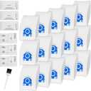 Vacuum Cleaner Bags Fit for Miele Classic C1 Complete C1 C2 C3 S227 S240 S270 S400 S2 S5 S8 Series, Include 15 Packs 3D Efficiency Airclean Bags with 3 Motor Protection Filters and 3 AirClean Filters