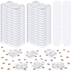 Qualirey 32 PCS Bed Bug Detector Reusable, Bedbug Traps with Strong Glue, Bedbug Interceptors, Early Detection Glue Trap for Bed Legs, Indoor Pest Control Blocker for Home and Travel (Clear-16 Set)