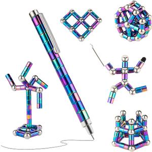 Color Fidget Pen, Magnetic Pen Fidget Toys, Cool Gadget Best for Stress and Anxiety Relief and Kill Time, Sensory Tool EDC Fidgeting Game, Unique Gifts for Adults and Teens