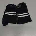 Kamo Fitness Pilates Socks with Grips for Women - Non-Slip Yoga, Barre Grip Sock - Grippy Cotton Crew Socks for Yoga, Ballet (Black & Ivory Contrast)