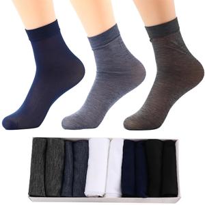 Leadigol 10 Pairs Mens Ultra Thin Dress Socks, Soft Sheer Business Socks, Ultra Thin Breathable Ankle Socks, Silk Sheer Dress Socks