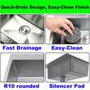 Weejian Drop In Kitchen Sink 24x18 Inch Inch, Stainless Steel Top Mount Kitchen Sink with Brushed Finish, 16 Gauge Single Bowl Workstation Sink, Drop In Kitchen Sink for Modern Kitchen