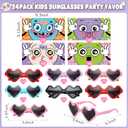 24 Pack Heart Sunglasses Bulk for Kids Women, Heart Shaped Glasses with Greeting Card, Colorful Fun Sunglasses for Bachelorette Summer Beach Party Favors Kids Classroom Exchange School Gifts