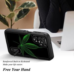 for Galaxy S23 Plus Case with Built in Kickstand,Shockproof/Dustproof/Drop Proof 3-Layer Military Grade Protective Cover for Samsung Galaxy S23 Plus 6.6" 2023, Leaf