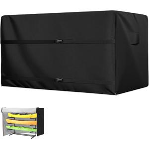 Kayak Rack Cover, Storage Cover for 2-4 Levels Kayaks Rack, Up to 12 ft Kayaks, Freestanding Stand Cover Outdoor, Waterproof Cover for Stand of Kayaks, Canoes, SUPs, Paddleboards & Surfboards