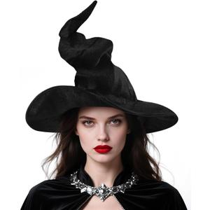 Halloween Witch Hat, Adult Witch Hats for Women, Large Wizard Hat Cosplay Party Costume Accessories