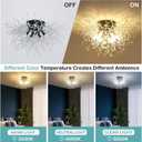 HMVPL Black Ceiling Light Fixture,6-Light Firework Sputnik Flush Mount Ceiling Light with K9 Crystal String,Modern Close to Ceiling Light for Bedroom Bathroom Hallway Kitchen Entrance Closet