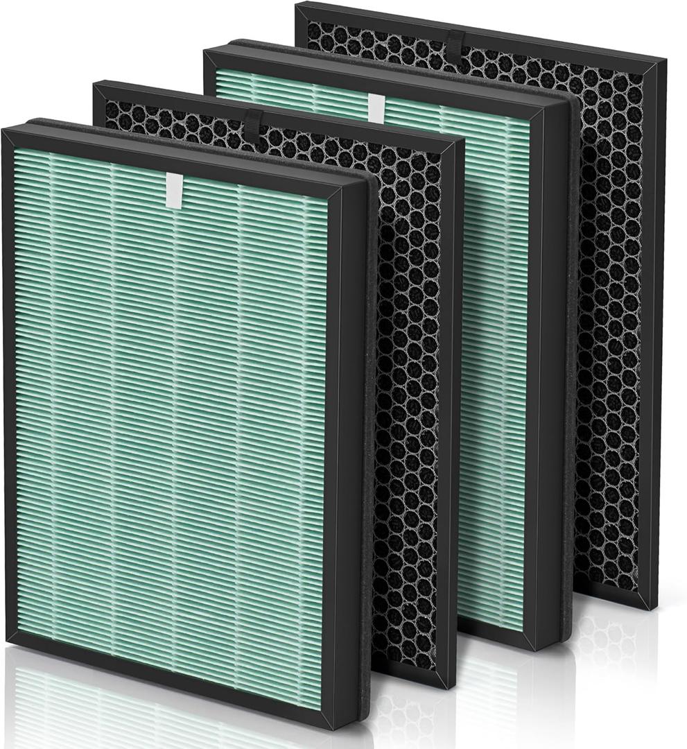 Filters Replacement Kit Compatible with BioGs 2.0 Filter Replacement, Air Clenaer to Remove Odor for Home and Large Room, 2x H13 True HEPA and 2x Carbon