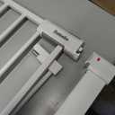 BABELIO Baby Gate for Doorways and Stairs, 26-31" Pet Gate with Wide Walk Thru Door and Lock Indicator, No Drill Pressure Mounted Safety Gate with Double Lock and Self-Closing, White