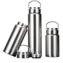 CDJ 16 oz Vacuum Insulated Stainless Steel Water Bottle with Handle, Leak-Proof Double Walled Water Bottle, Reusable and Portable, Metal Water Bottle for School, Hiking, Camping