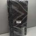 OLANLY Outdoor Rug 8x10 ft Waterproof, Outdoor Plastic Straw Rug with Geometric Pattern Clearance, Reversible RV Mat for Patio, Camping, Balcony, Deck, Backyard, Black & Grey